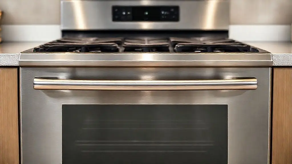 Fogão moderno de aço inoxidável com design elegante, destacando a qualidade e a tecnologia dos melhores modelos de cozinha.
