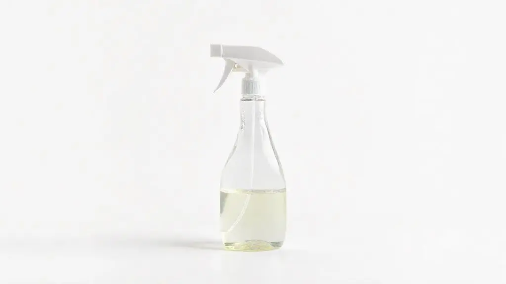 Spray desengordurante profissional para cozinha em fundo de estúdio branco, destacando o produto ideal para limpar fogão e coifa.