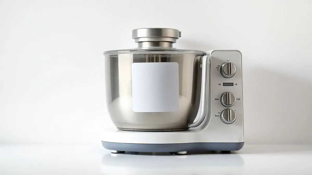 Eletrodoméstico de cozinha com resíduo de cola de adesivo mostrando conceito de limpeza e remoção de cola em superfície lisa
