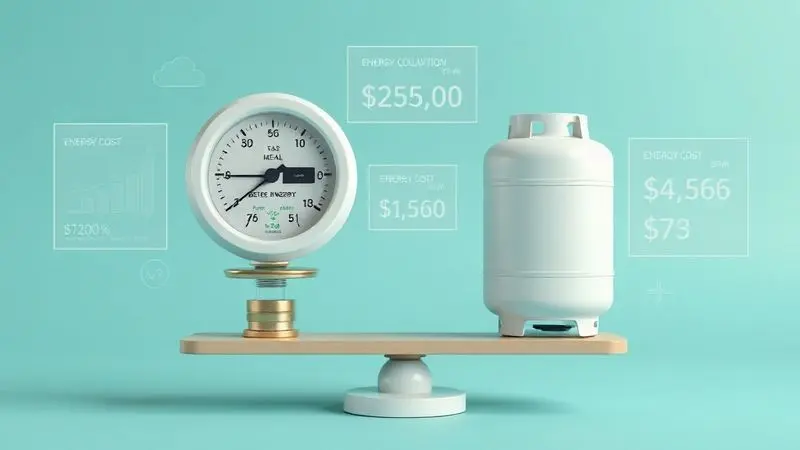 Representação visual comparativa entre consumo de energia elétrica e gás de cozinha