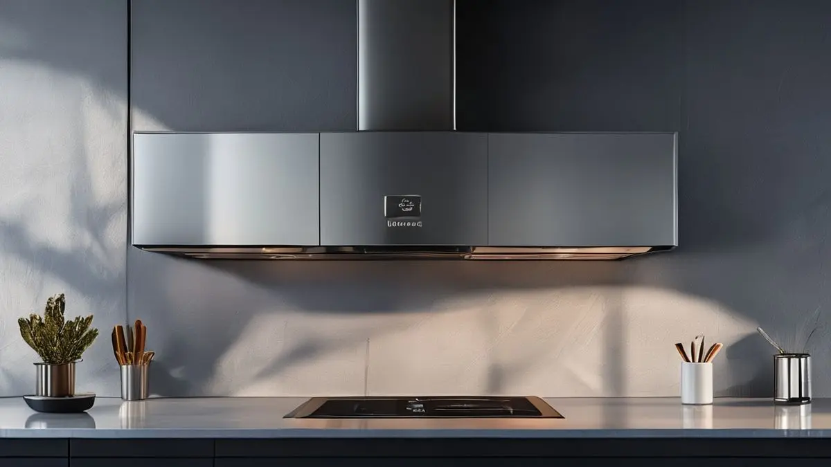 Depurador de parede fino 60cm em aço inoxidável, destacando painel de controle e design minimalista para cozinha moderna