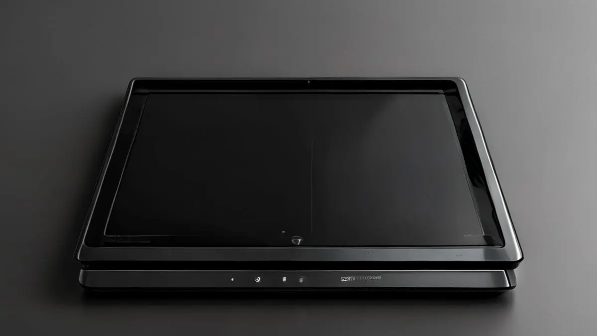Fogão de indução moderno em cozinha minimalista com controle touch e superfície de vidro lisa.