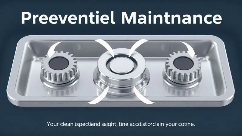 Ilustração conceitual de manutenção preventiva para sistemas de acendimento automático de fogão