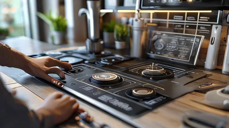 Conceito ilustrativo do processo de instalação de cooktop de indução