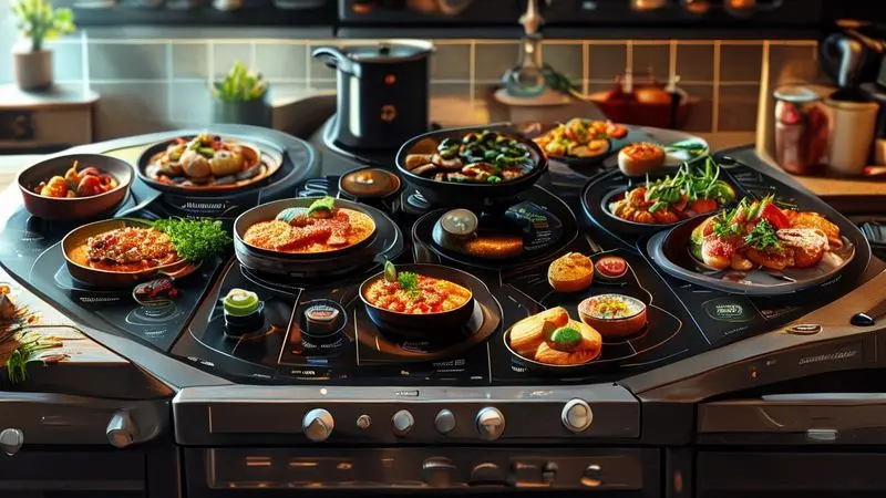 Seleção de potência ideal para diferentes tipos de alimentos no cooktop de indução