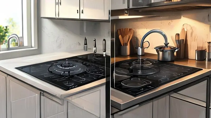 Conceito de versatilidade 2 em 1 para cooktop portátil e embutido